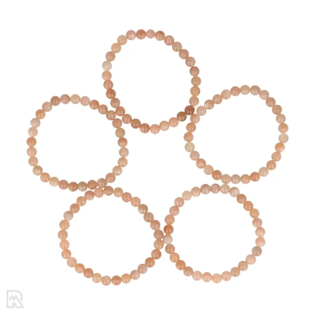 Roze Maansteen Kogelarmband | 4 mm