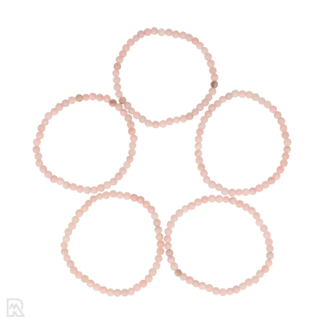 Pinkes Opal-Kugelarmband | 4 mm