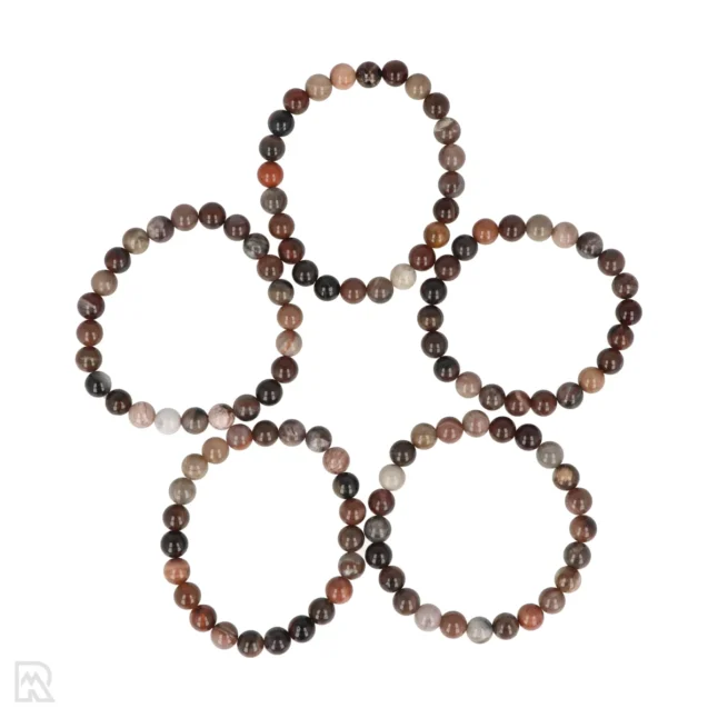 Versteend Hout Kogelarmband | 8 mm