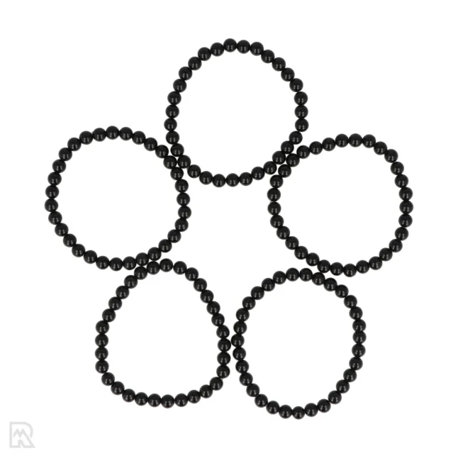 Kugelarmband aus schwarzem Obsidian | 4 mm