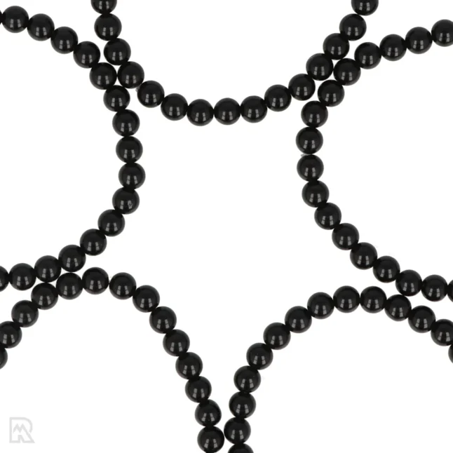 Zwarte Obsidiaan Kogelarmband | 4 mm – Bild 2