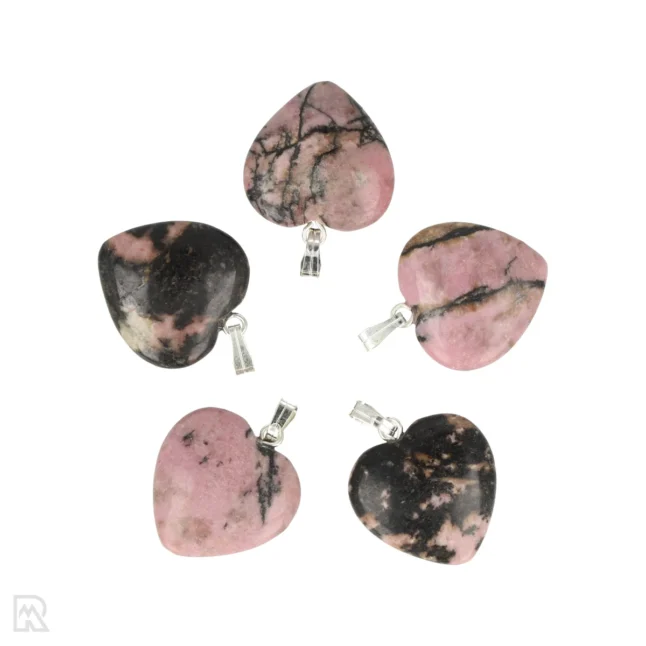 Rhodonite Heart Pendant | 2 cm