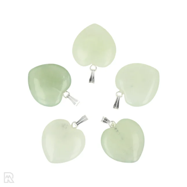 Serpentijn - New Jade Hart Hanger | 2 cm