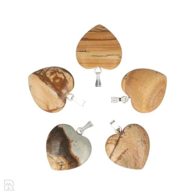 Landschaps Jaspis Hart Hanger | 2 cm