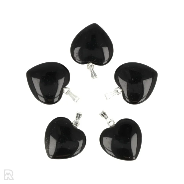 Zwarte Obsidiaan Hart Hanger | 2 cm