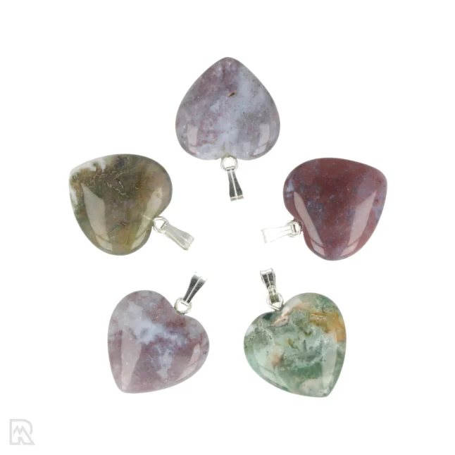 India Agate Heart Pendant | 2 cm