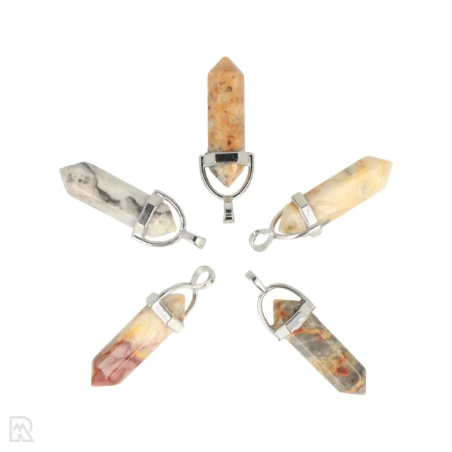 Crazy Lace Agate Double Butterfly Pendant | 3.2 cm