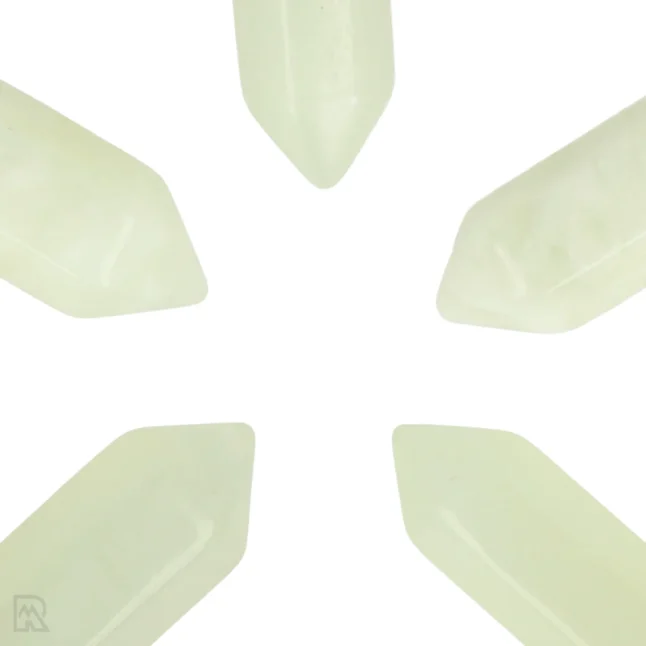 Serpentijn - New Jade Dubbeleinder Hanger | 3,2 cm - Afbeelding 2