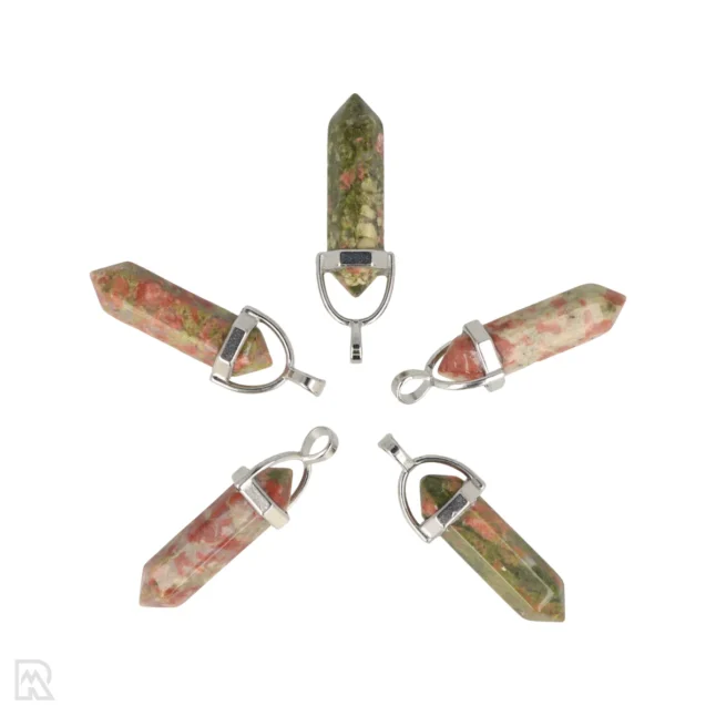 5466 unakite double cylinder pendant 1