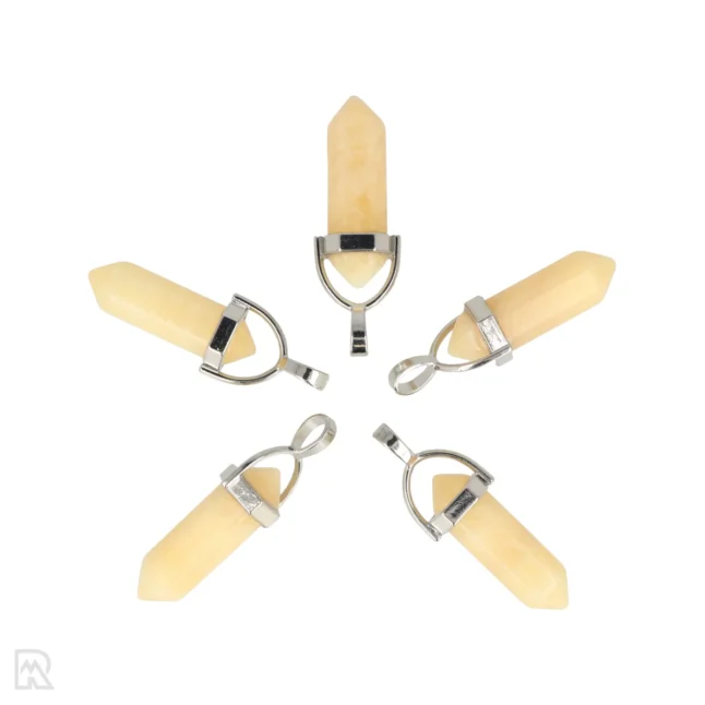 Gelber Calcit-Doppelschmetterling-Anhänger | 3,2 cm