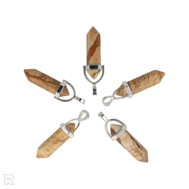 Landschaps Jaspis Dubbeleinder Hanger | 3,2 cm