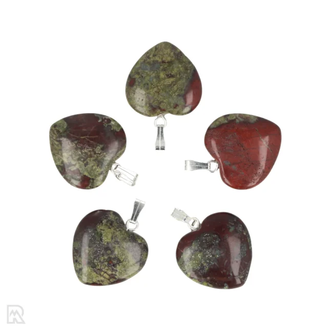 Drakenbloed Jaspis Hart Hanger | 2 cm