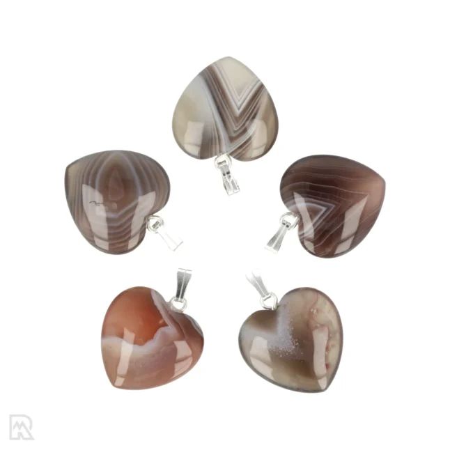 Botswana Agate Heart Pendant | 2 cm
