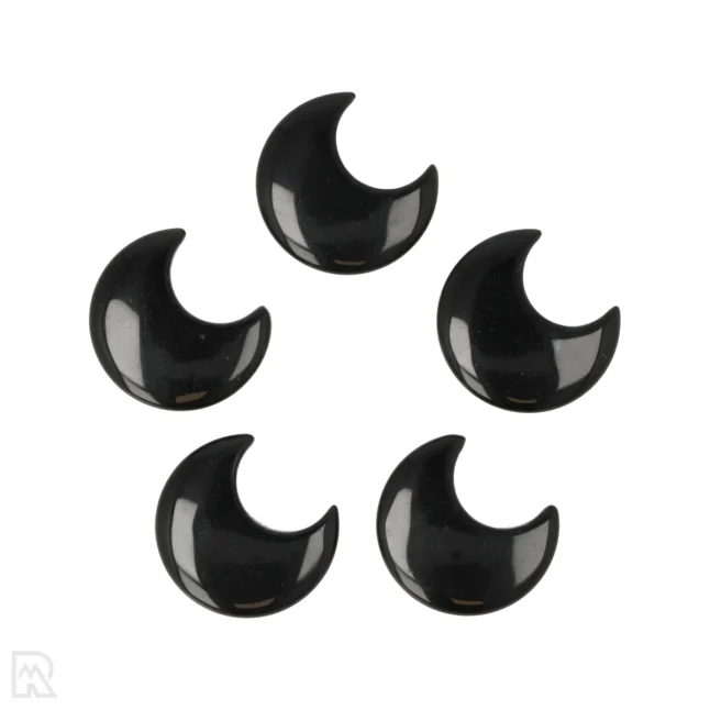 Schwarzer Obsidianmond aus China mit der Artikelnummer 5830