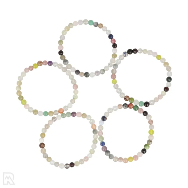 Kleurrijke Mix Kogelarmband | 4 mm
