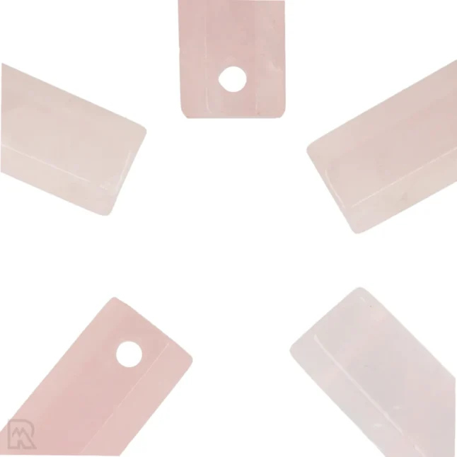 Rozenkwarts Doorboorde Punt Hanger - Image 2