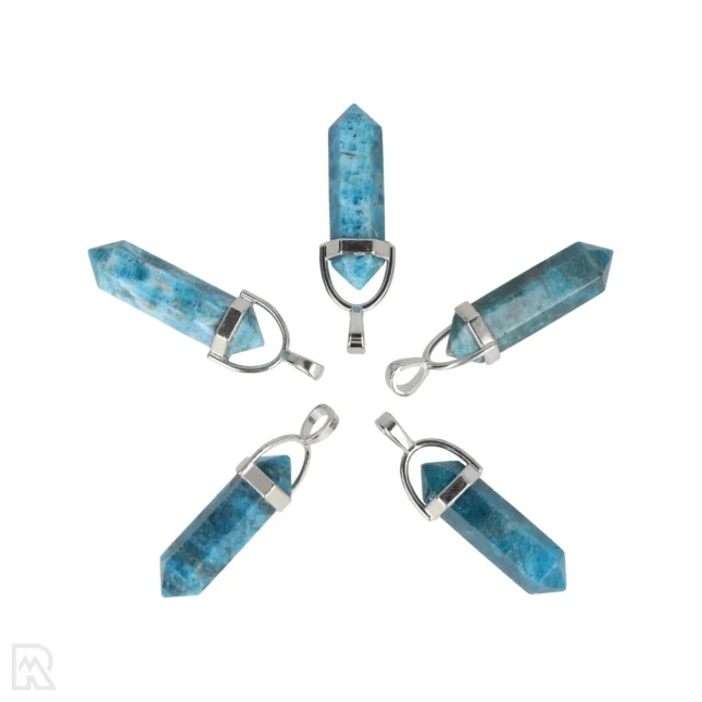 Blauer Apatit-Doppelschmetterling-Anhänger | 3,2 cm