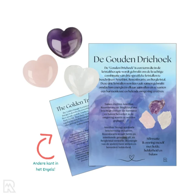 Gouden Driehoek Verkoopzakje - Harten 3 cm