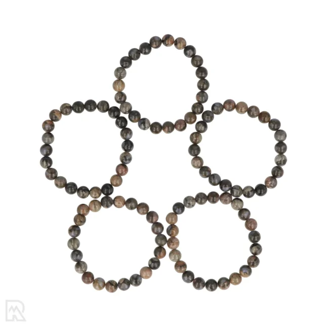Vulkaniet Kogelarmband van 8 mm uit China met artikelnummer 8460