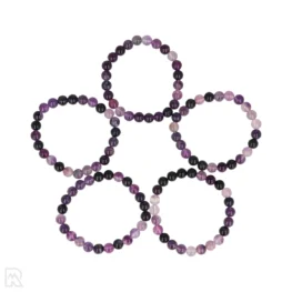 Paarse Fluoriet Kogelarmband van 8 mm uit China met artikelnummer 8462