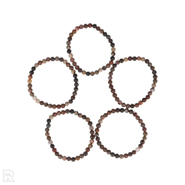 Versteend Hout Kogelarmband van 6 mm uit China met artikelnummer 8481