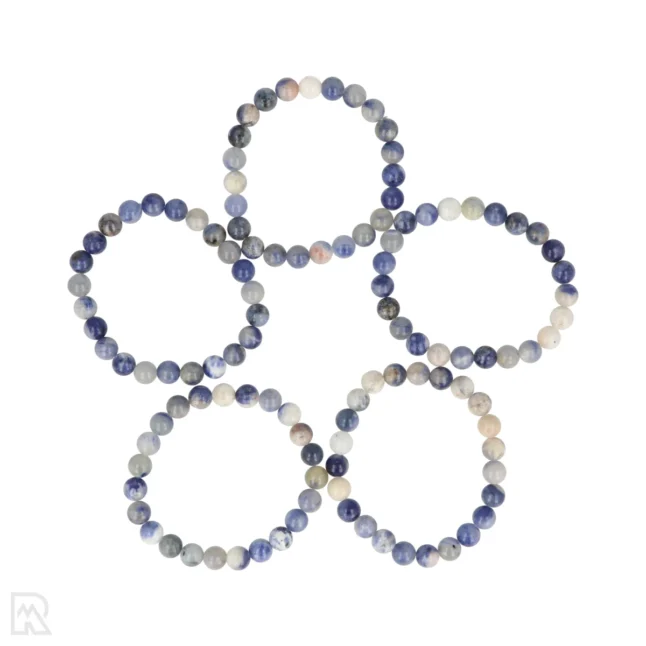 Sodaliet Kogelarmband van  8 mm uit China met artikelnummer 8503