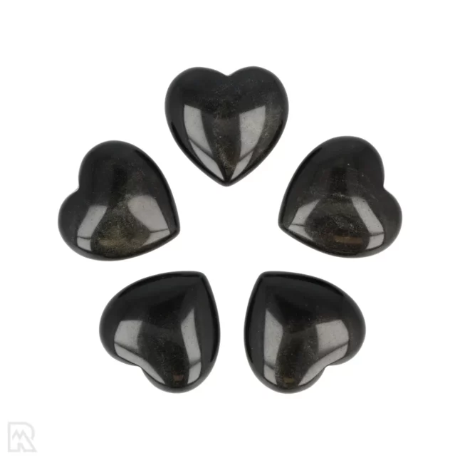 Gold-Obsidian-Herz | 3 cm