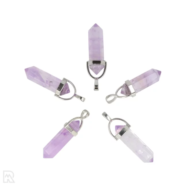 Lichte Amethist Dubbeleinder Hanger | 3,2 cm