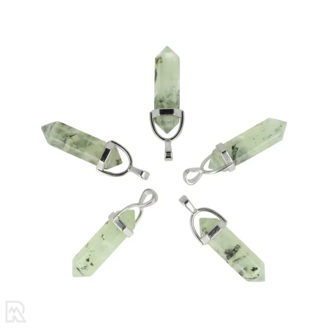 Prehnite Double Butterfly Pendant | 3.2 cm