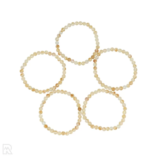 Citrien - Gebrande Amethist Kogelarmband | 6 mm