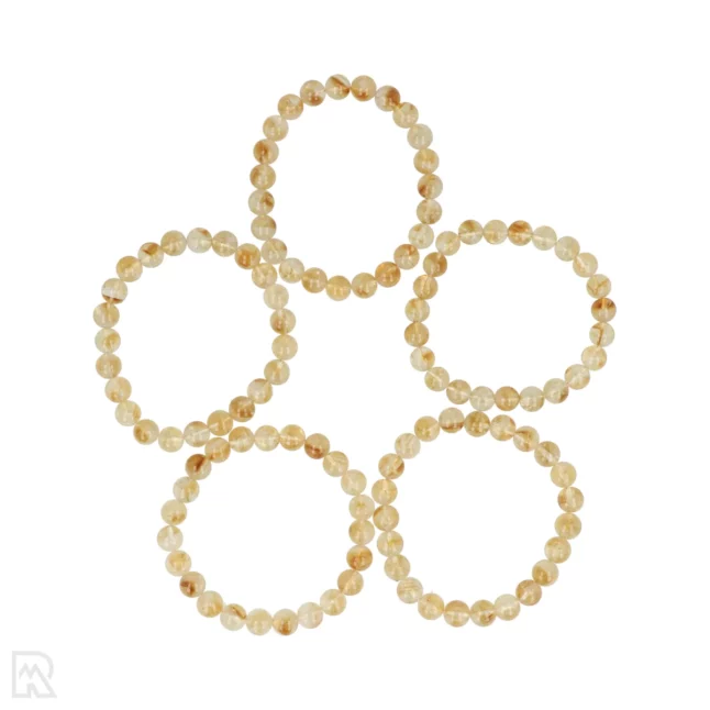 Citrien - Gebrande Amethist Kogelarmband | 8 mm