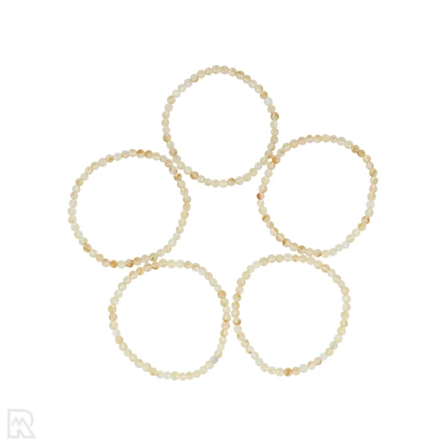 Citrien - Gebrande Amethist Kogelarmband | 4 mm