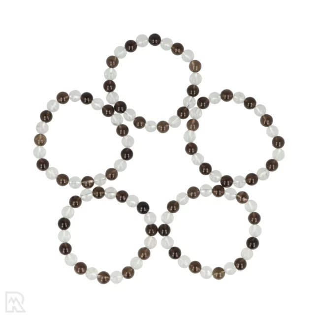 Bergkristall - Rauchquarz Kugelarmband | 8 mm