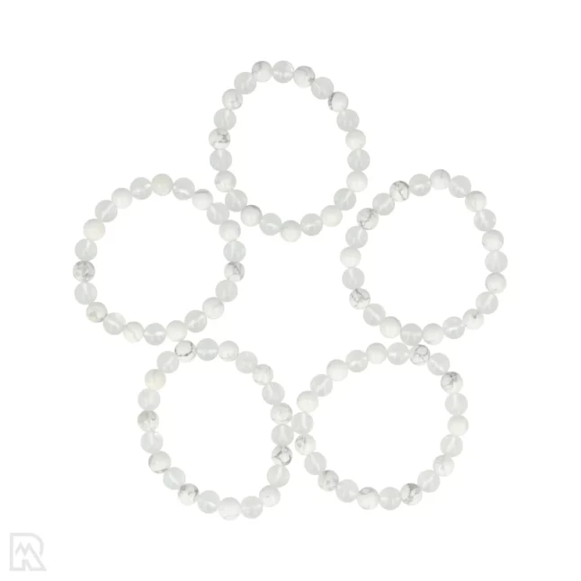 Strass - Howlite Kugel Armband | 8 mm