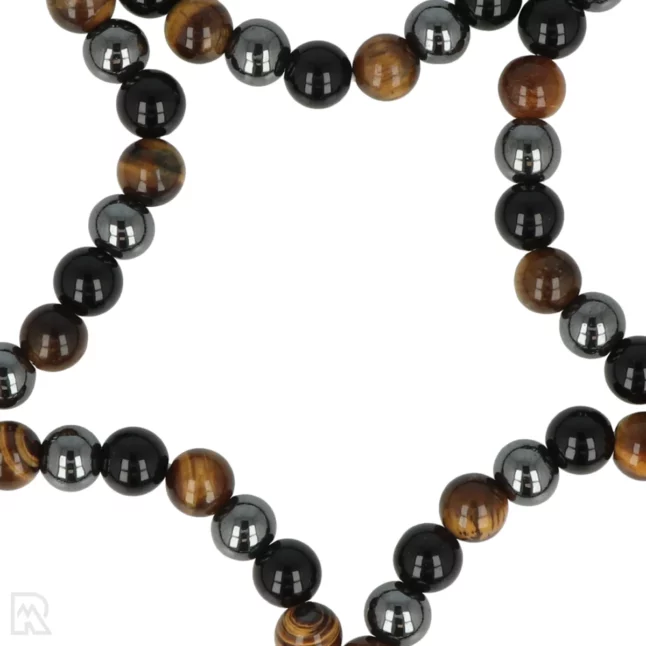Hematiet - Onyx - Tijgeroog Kogelarmband | 8 mm – Bild 2