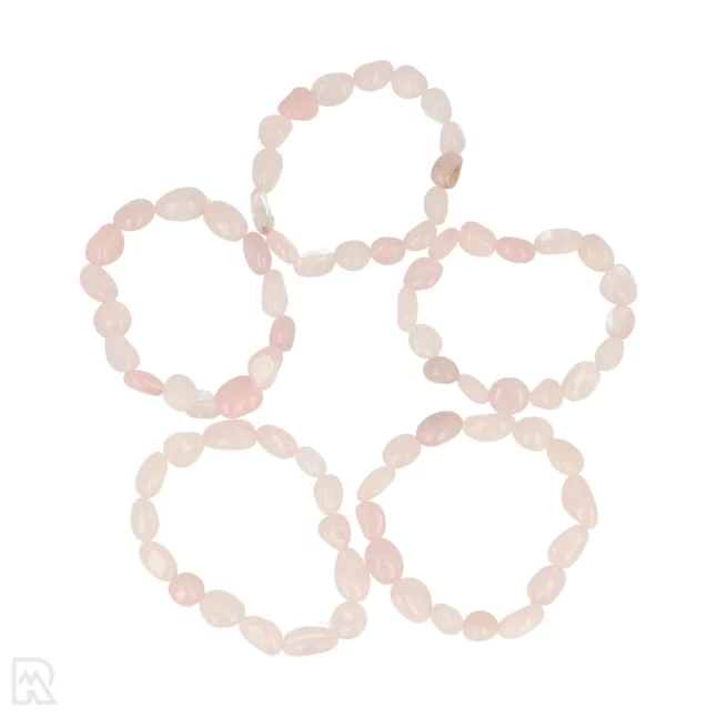 Rozenkwarts Trommelsteen Armband uit China met artikelnummer 8615