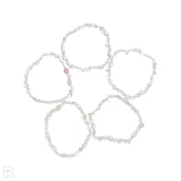 Ijs Rozenkwarts Trommelsteen Armband uit China met artikelnummer 8624