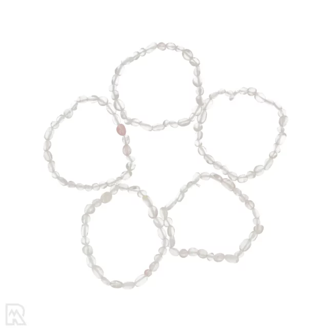 Ice Rose Quartz Tumble Stone Bracelet from China with item number 8624