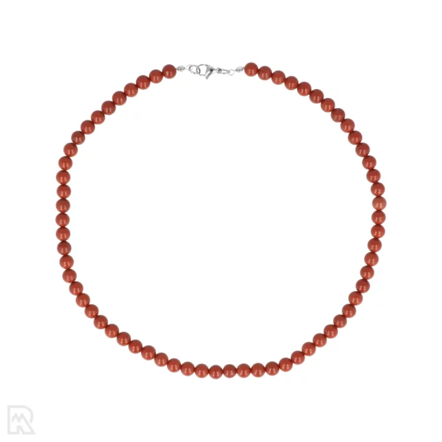 Rode Jaspis Ronde Kralenketting | 6 mm - 45 cm