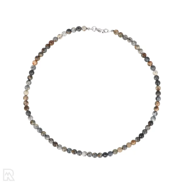 Dendrit Opal Runde Perlenkette | 6 mm - 45 cm