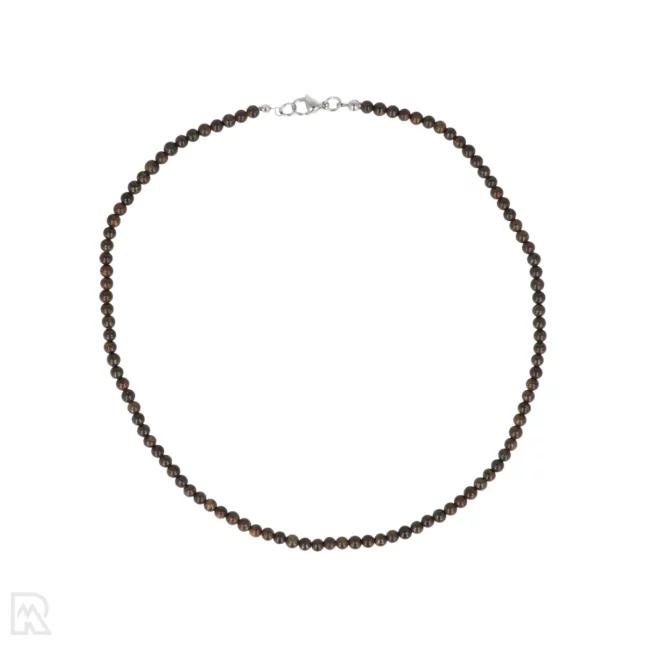 Bronzit Runde Perlenkette | 4 mm - 45 cm
