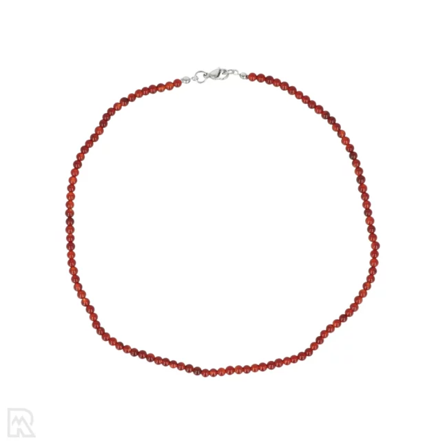 Rode Agaat Ronde Kralenketting | 4 mm - 45 cm