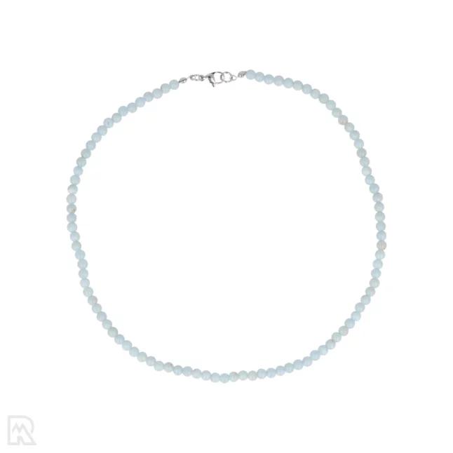 Angelite Round Bead Necklace | 4 mm - 45 cm