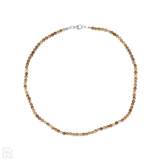 Landschaps Jaspis Ronde Kralenketting | 4 mm - 45 cm