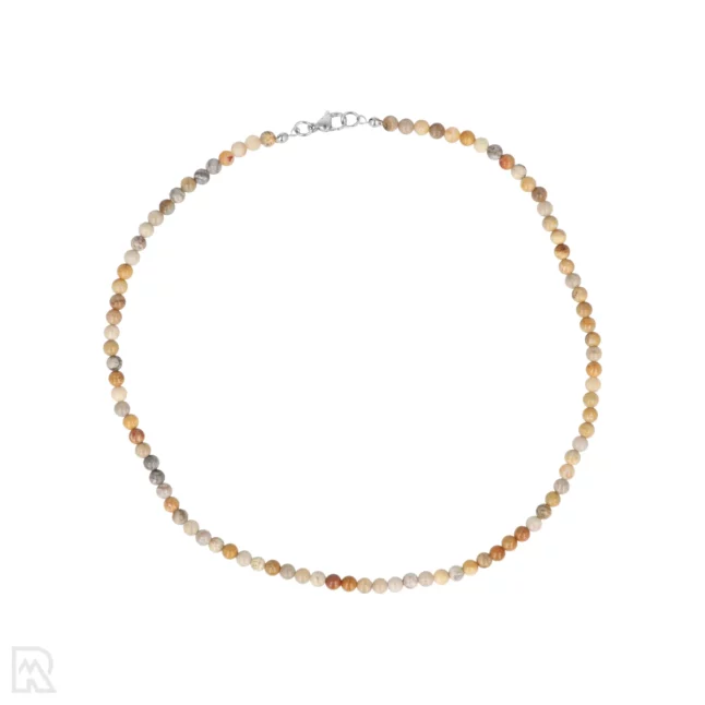Fossil Coral Runde Perlenkette | 4 mm - 45 cm