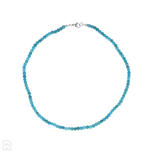Blauer Apatit extra runde Perlenkette | 4 mm - 45 cm