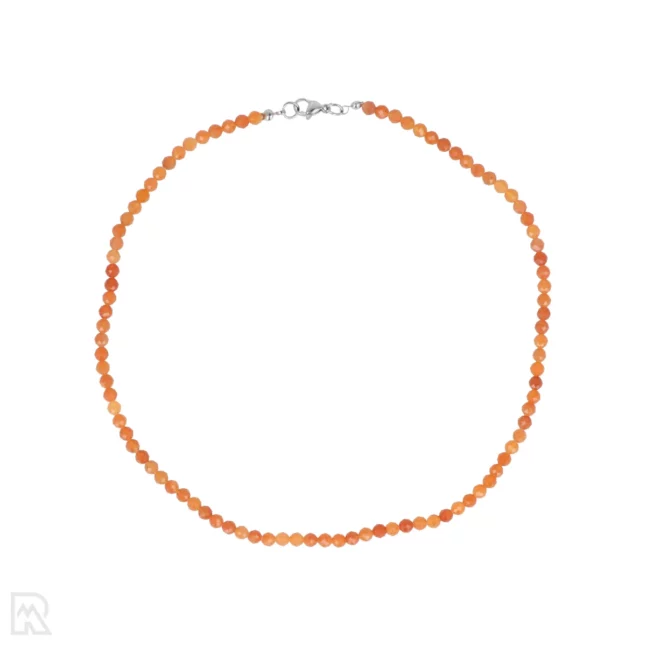 Red Aventurine Faceted Bead Necklace | 4 mm - 45 cm