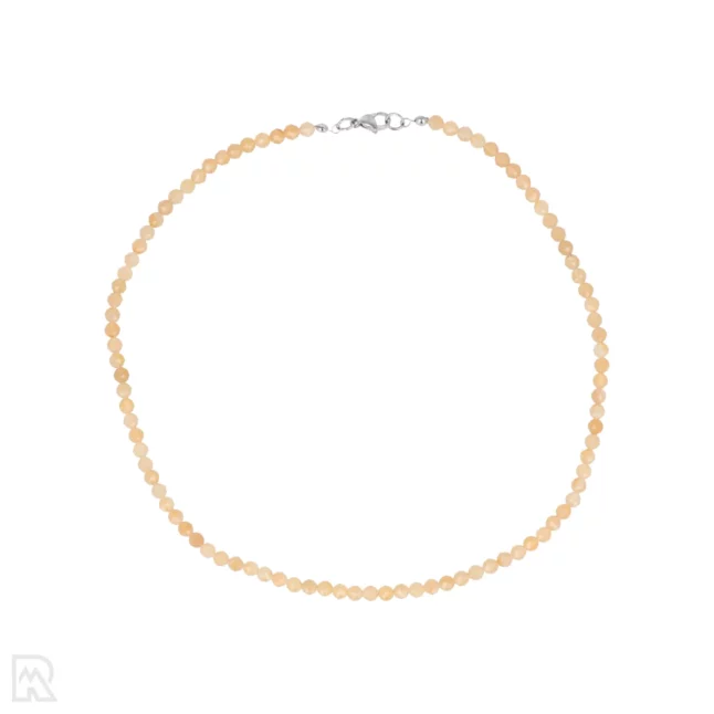 Orange Aventurine Faceted Bead Necklace | 4 mm - 45 cm