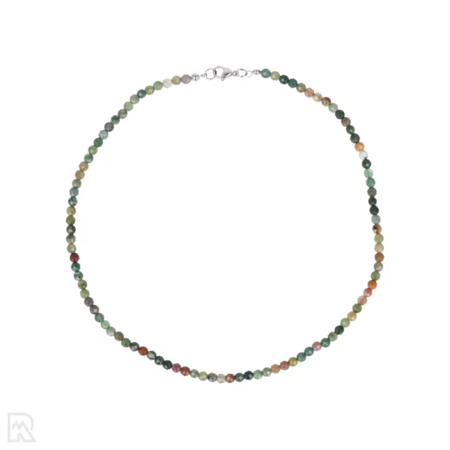 India Agate Faceted Bead Necklace | 4 mm - 45 cm