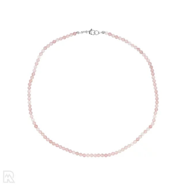 Aardbeienkwarts Facet Kralenketting | 4 mm - 45 cm